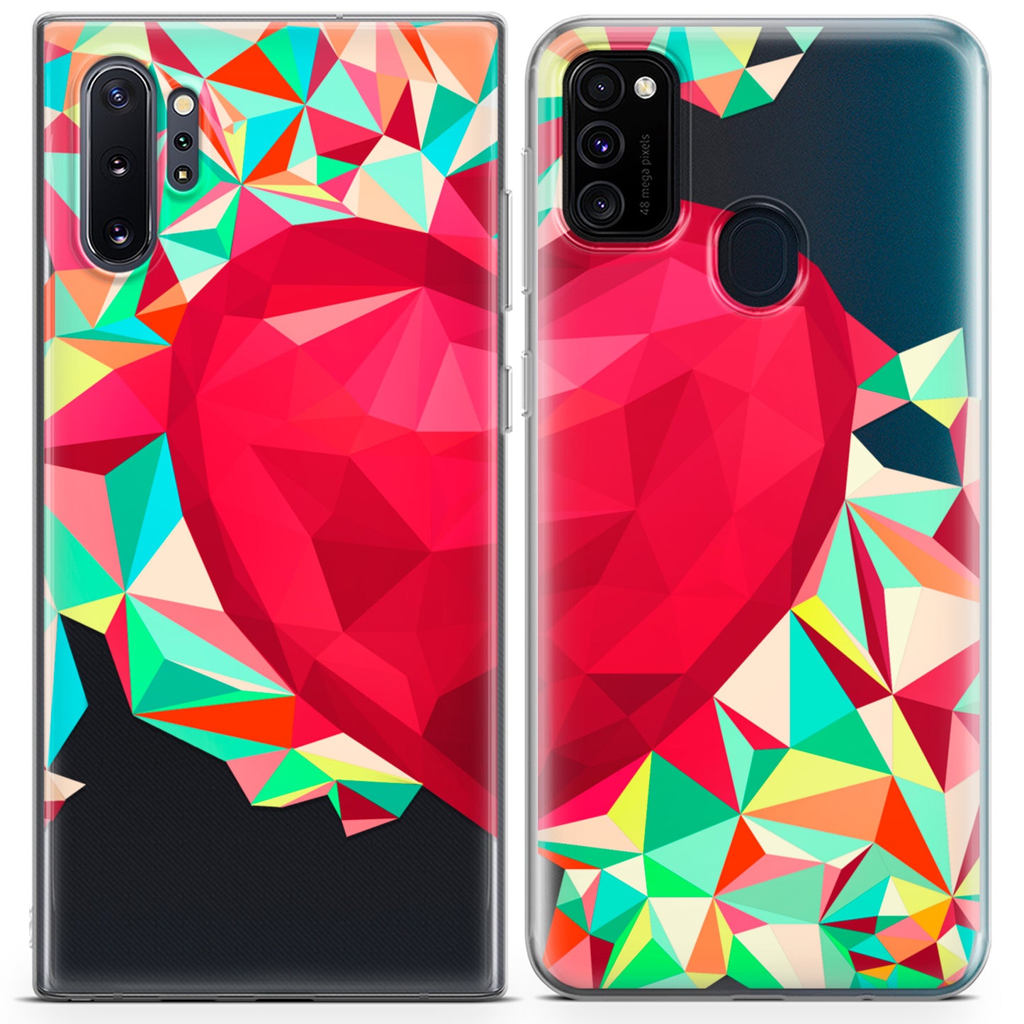 Cavka iPhone Couple Cases Polygonal Heart