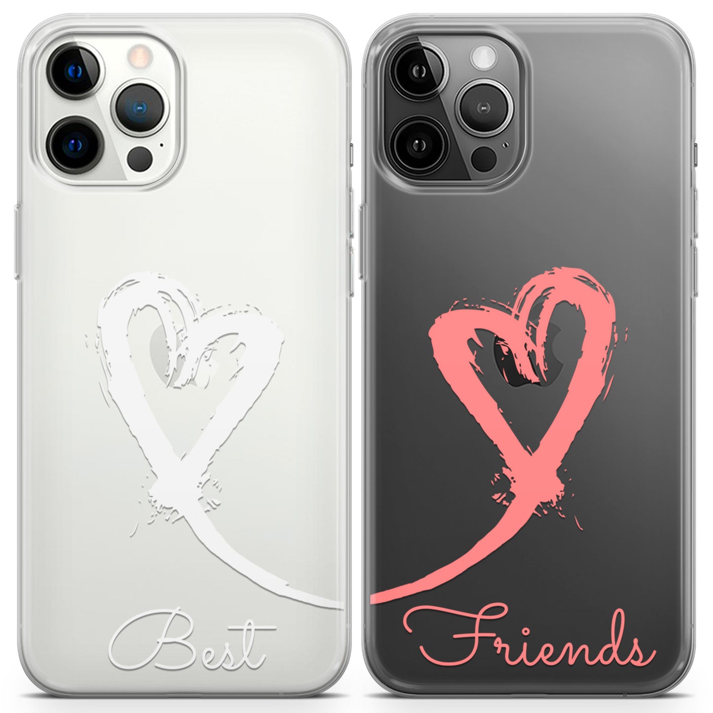 Cavka iPhone Couple Cases Painted Hearts