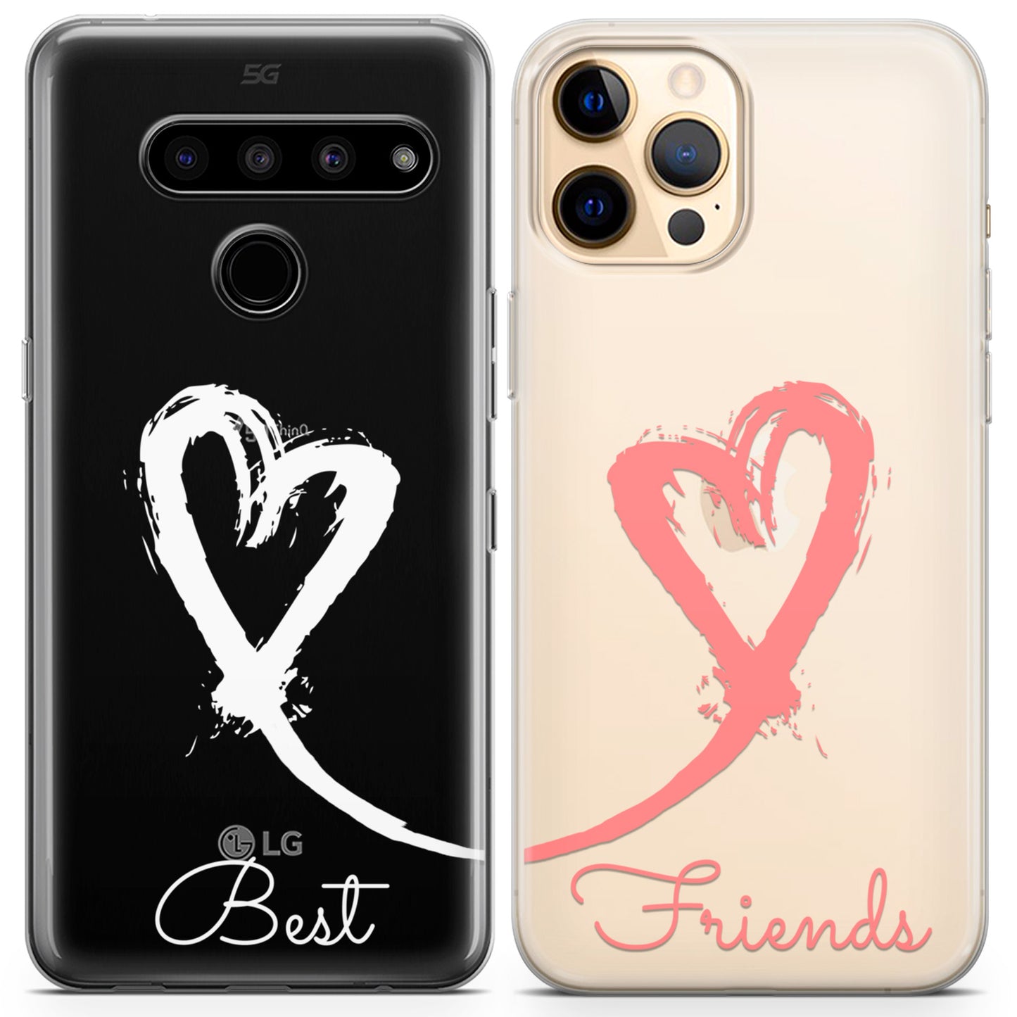 Cavka iPhone Couple Cases Painted Hearts