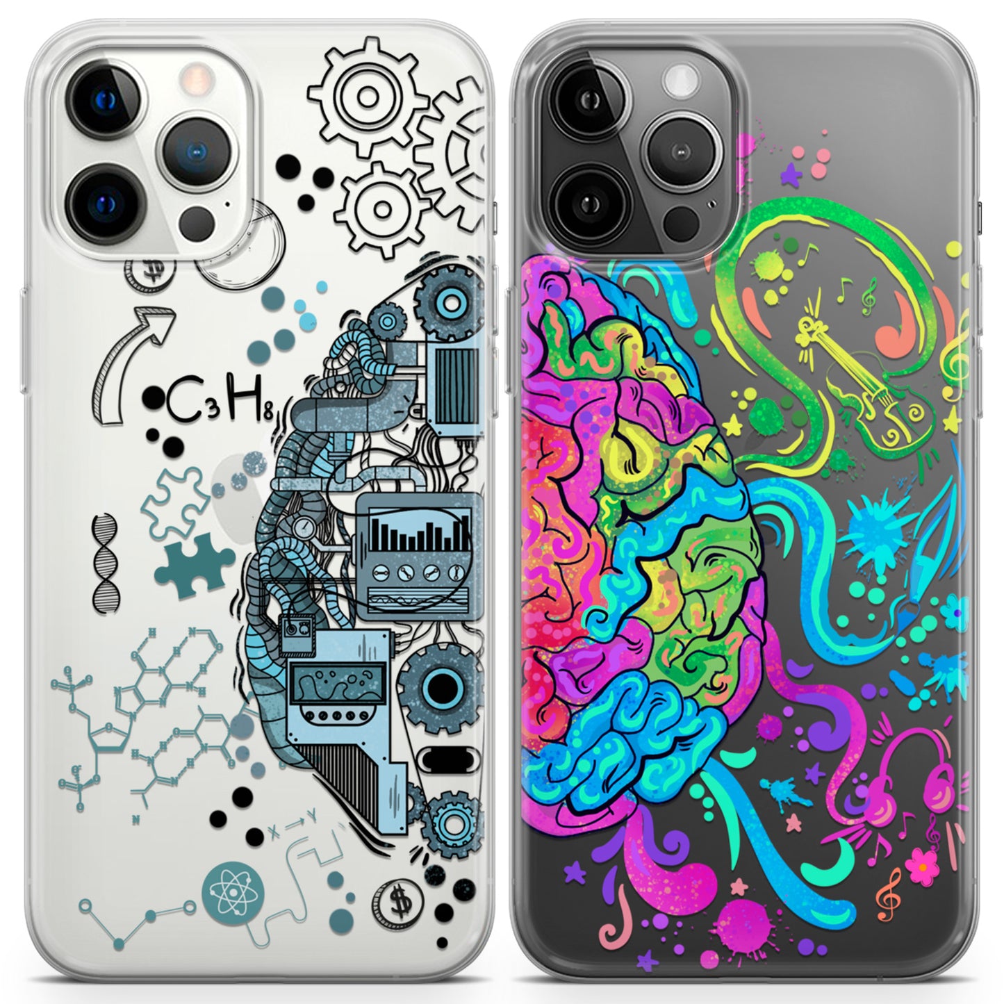 Cavka iPhone Couple Cases Brain Art