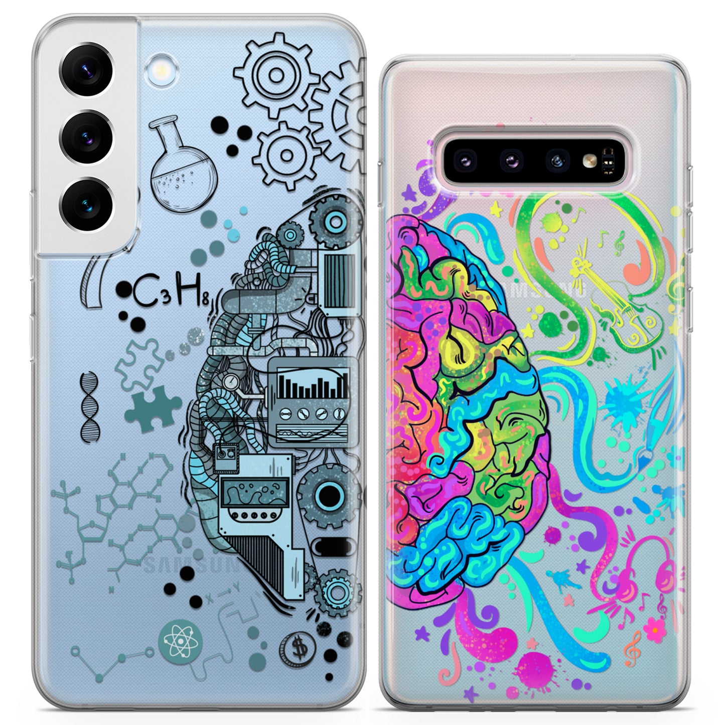 Cavka iPhone Couple Cases Brain Art