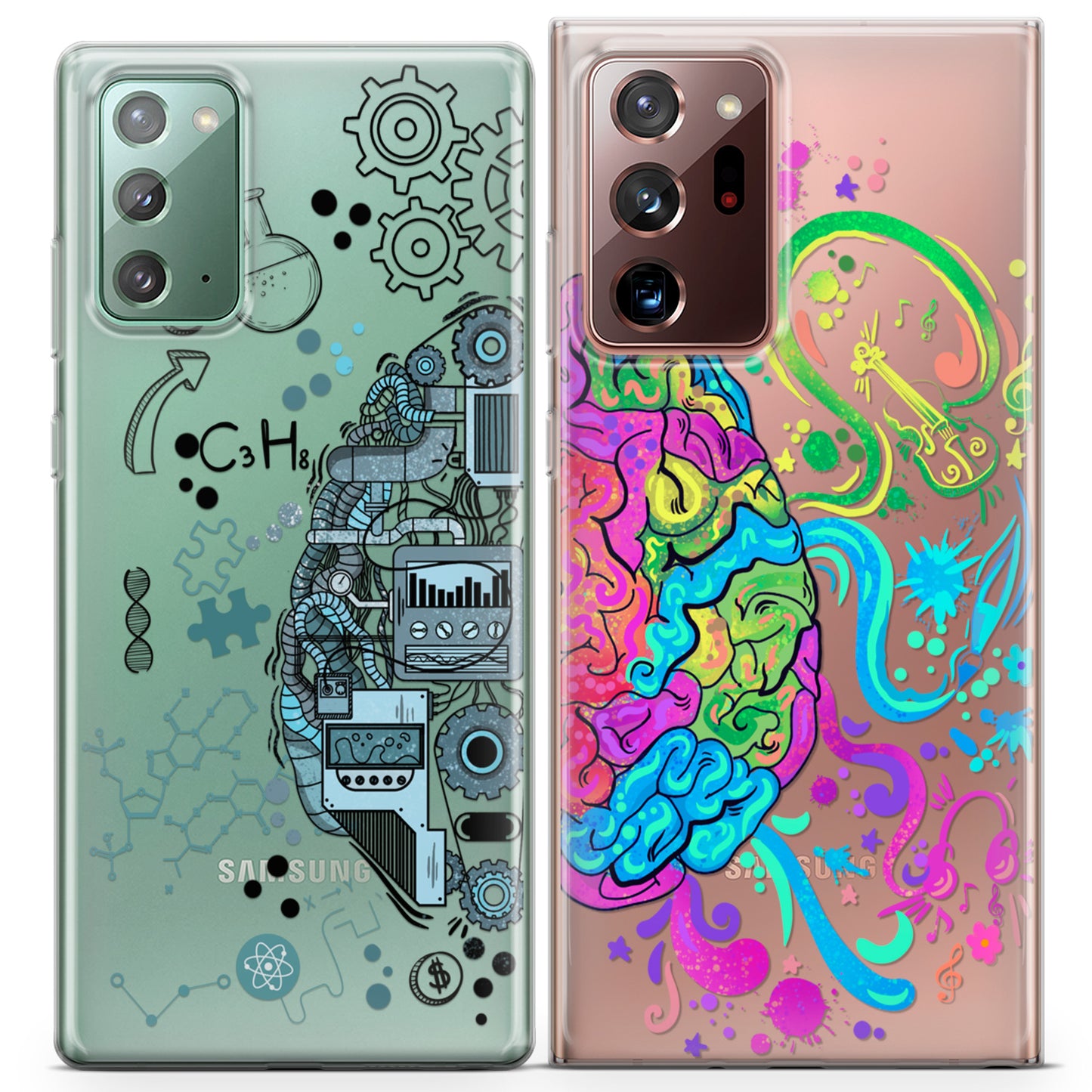 Cavka iPhone Couple Cases Brain Art