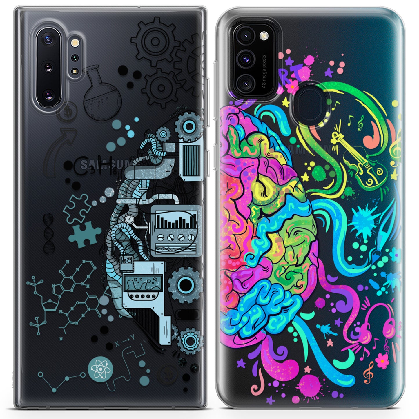 Cavka iPhone Couple Cases Brain Art