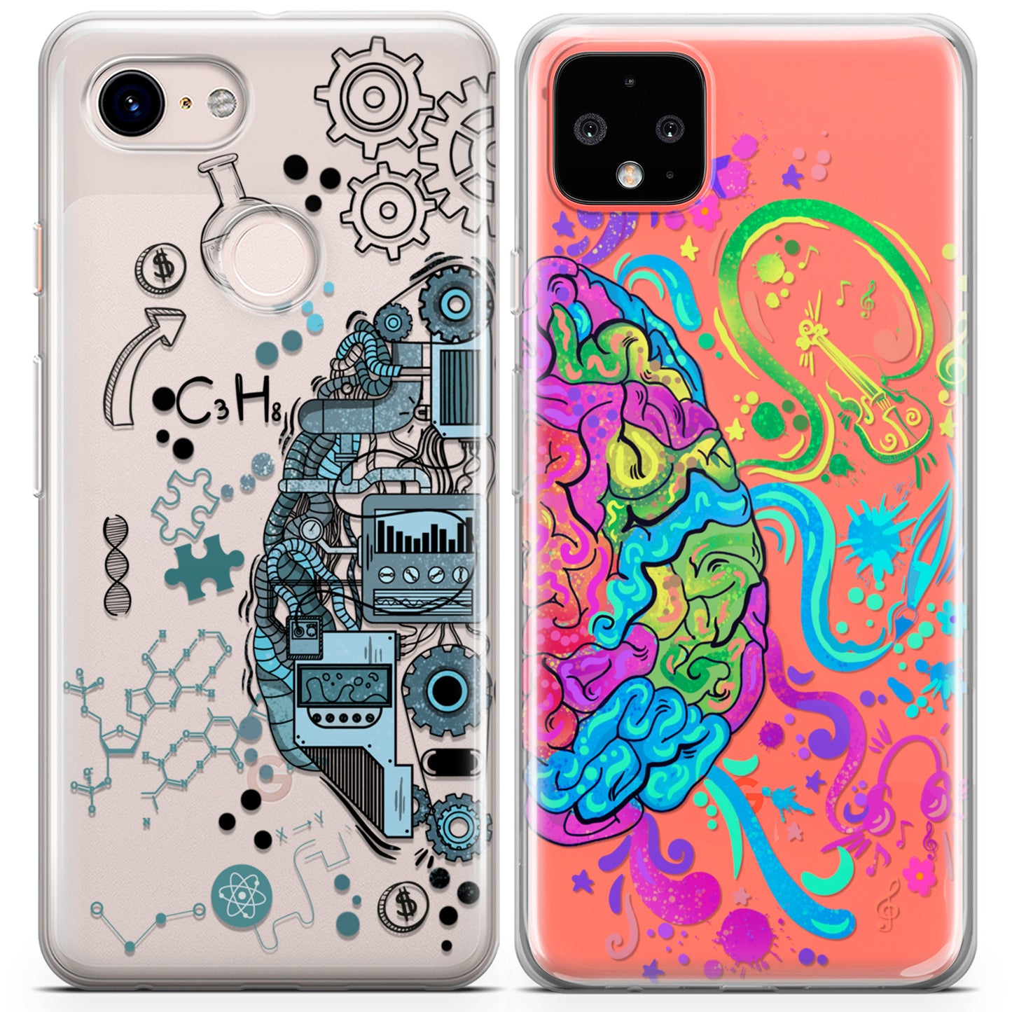 Cavka iPhone Couple Cases Brain Art