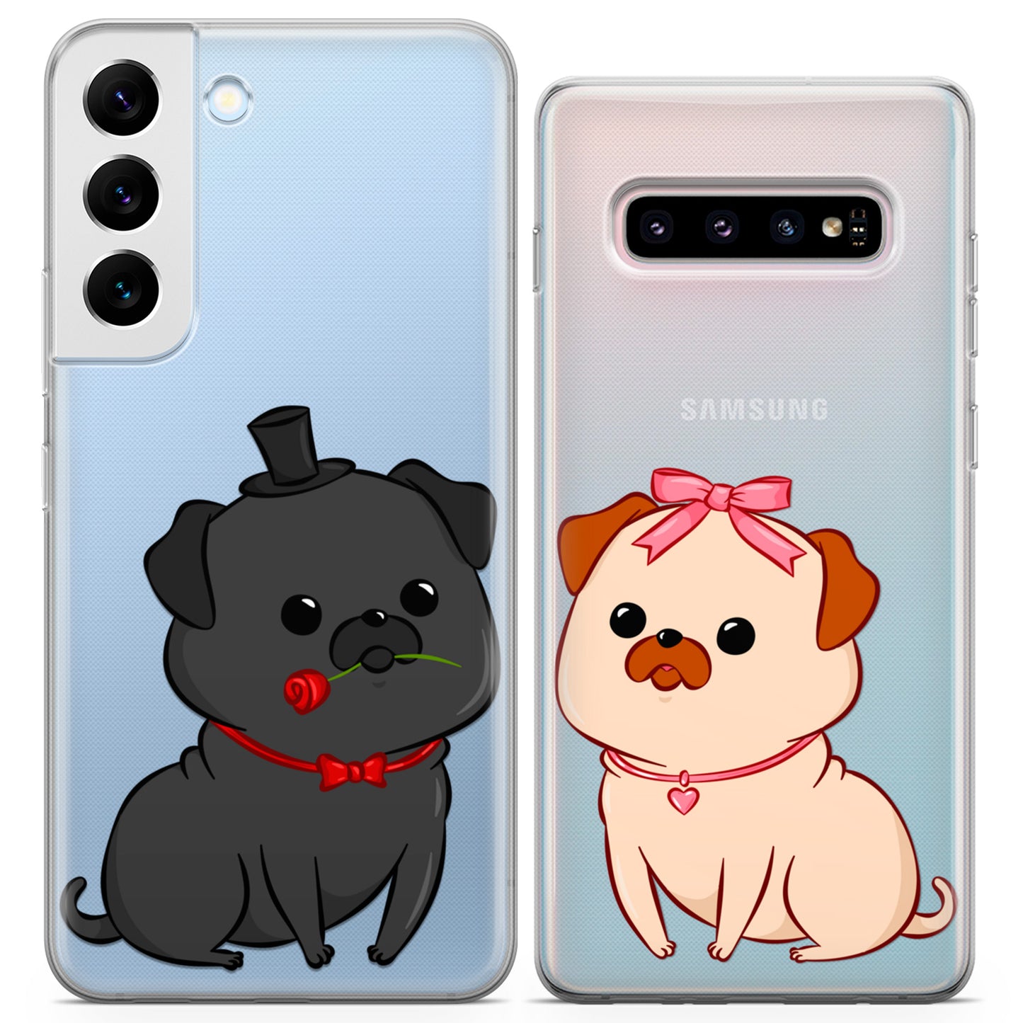 Cavka iPhone Couple Cases Loving Pugs