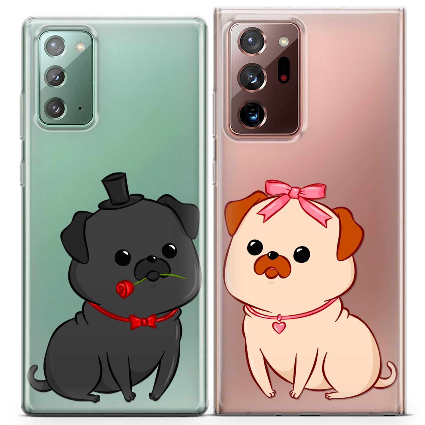 Cavka iPhone Couple Cases Loving Pugs