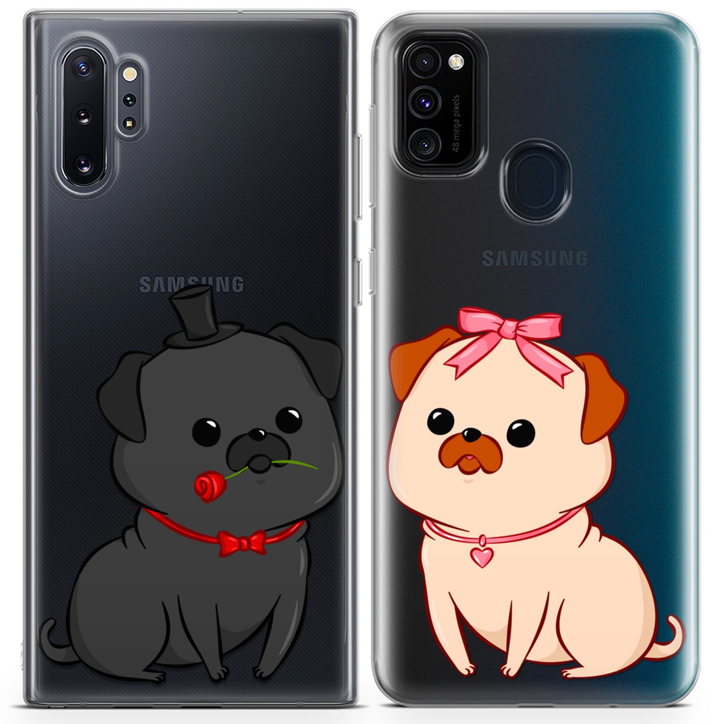 Cavka iPhone Couple Cases Loving Pugs