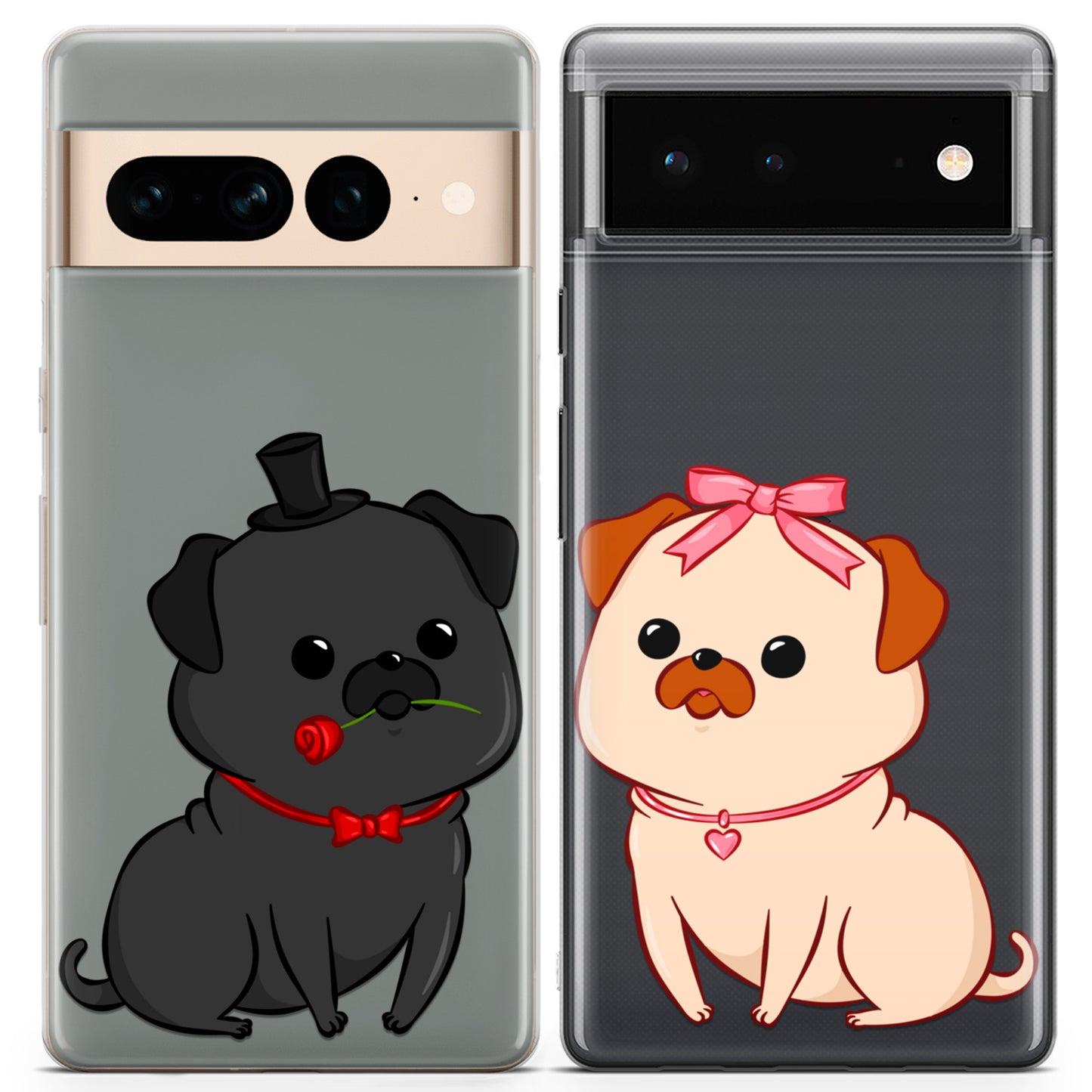 Cavka iPhone Couple Cases Loving Pugs