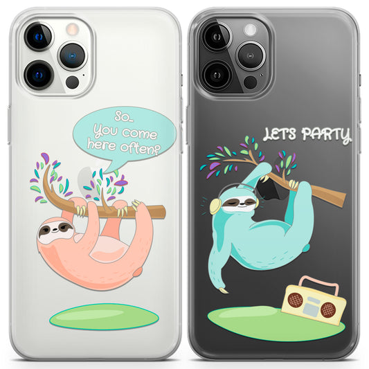 Cavka iPhone Couple Cases Sloth Party