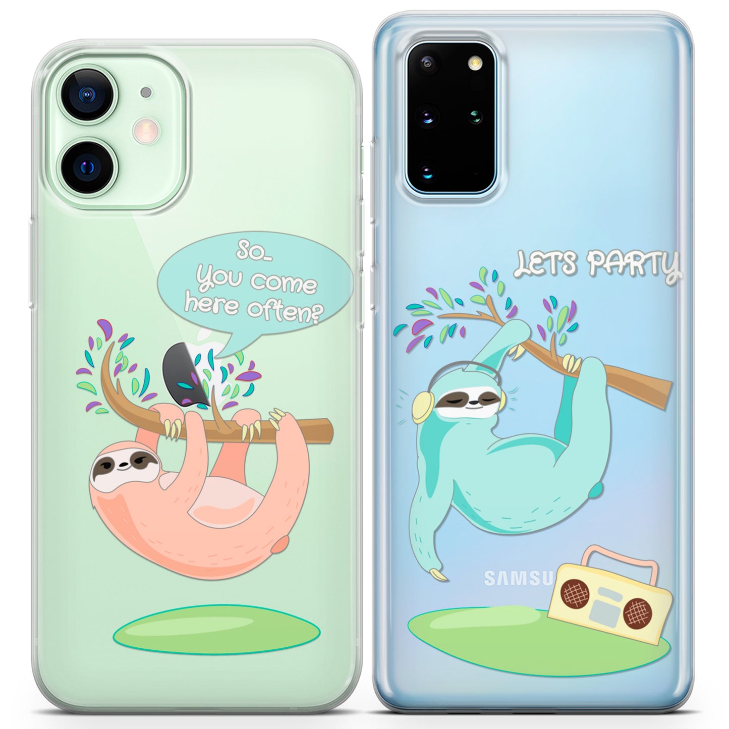 Cavka iPhone Couple Cases Sloth Party