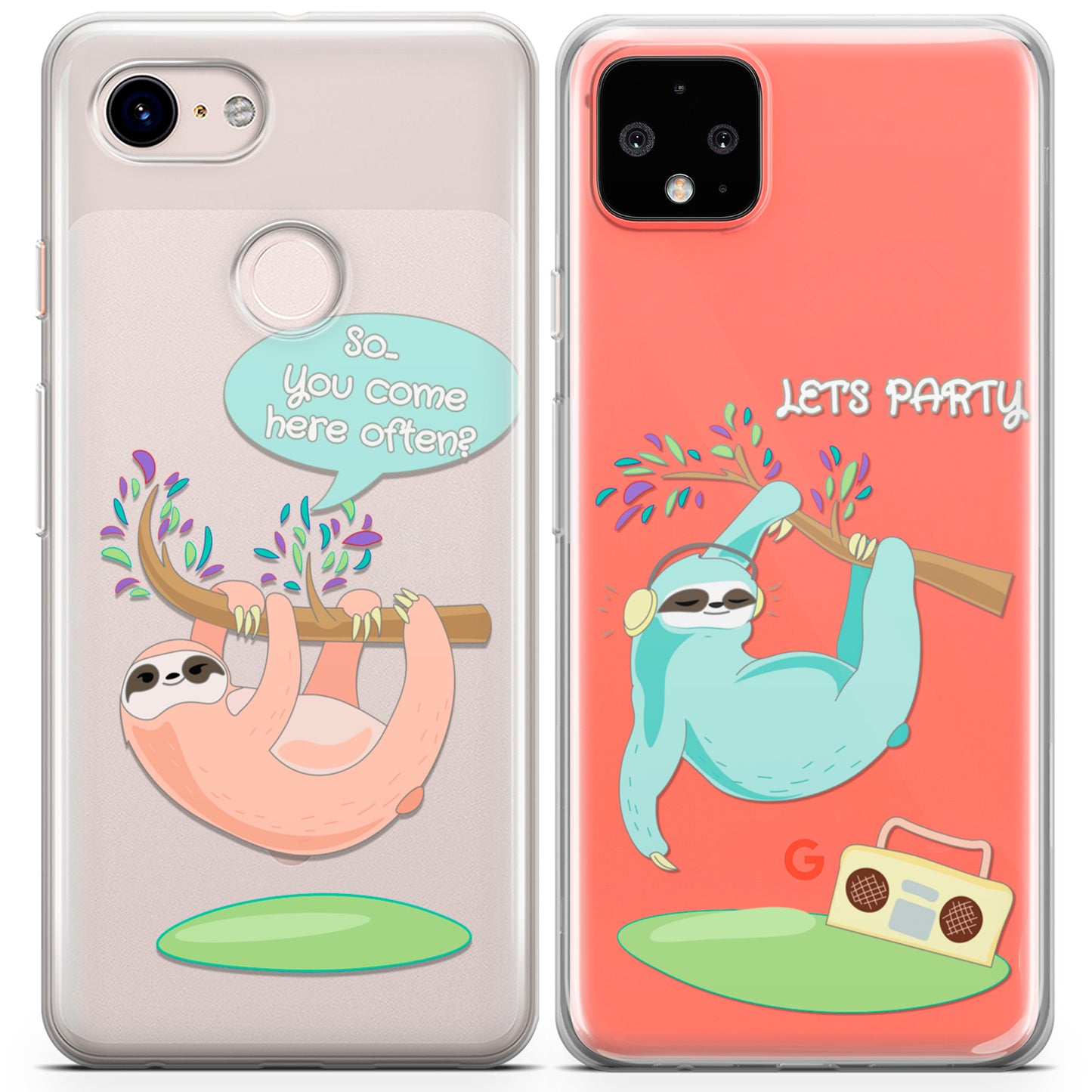 Cavka iPhone Couple Cases Sloth Party