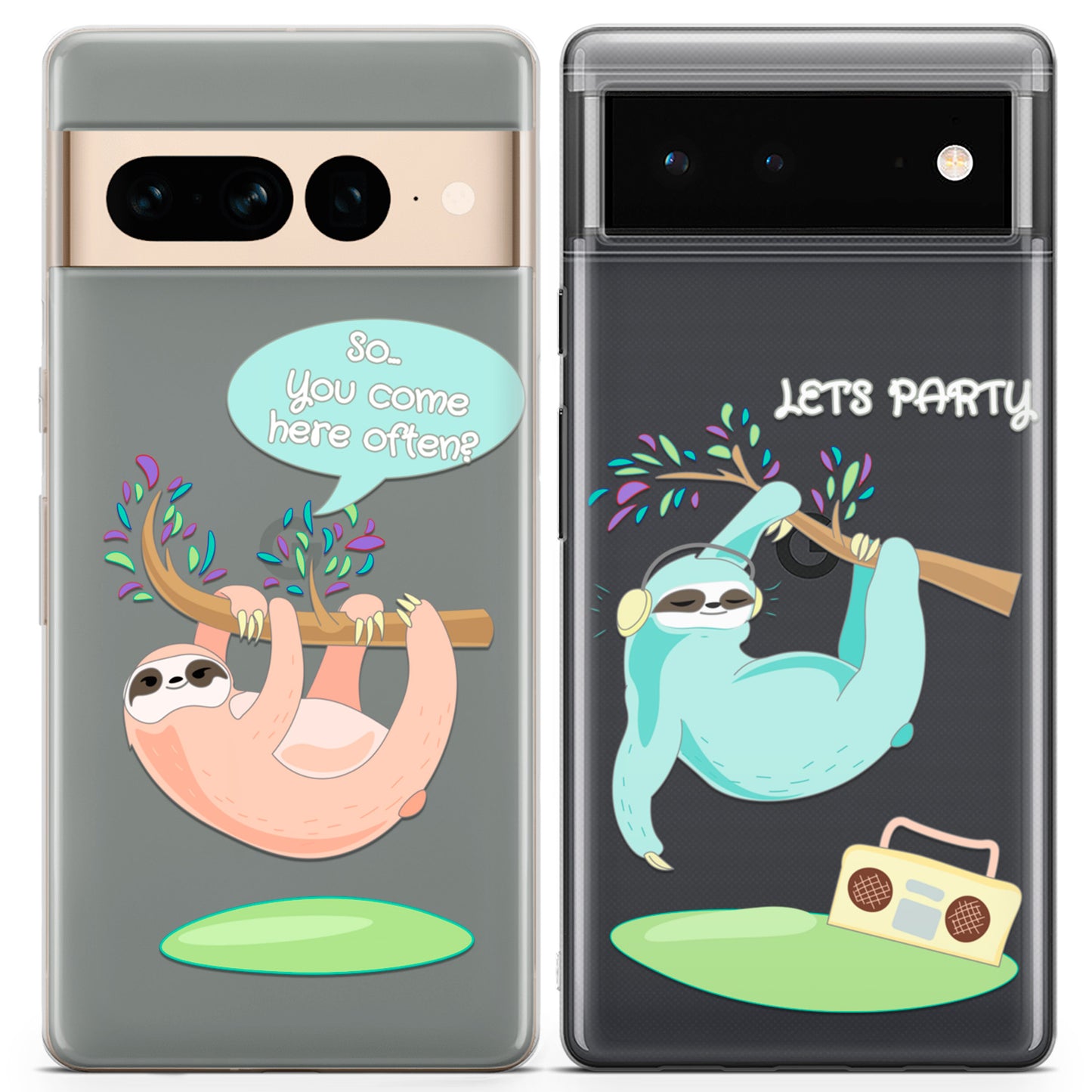 Cavka iPhone Couple Cases Sloth Party