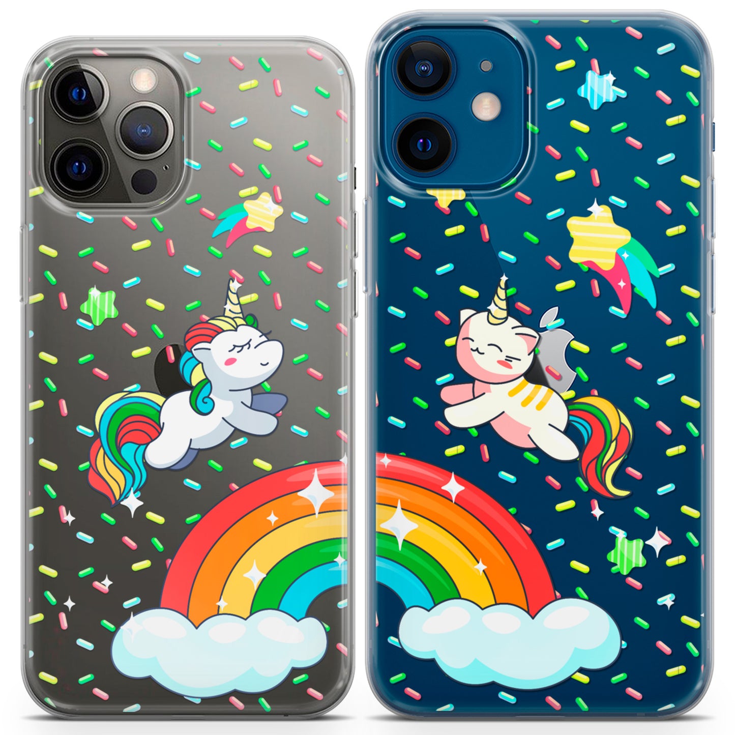 Cavka iPhone Couple Cases Rainbow Unicorns