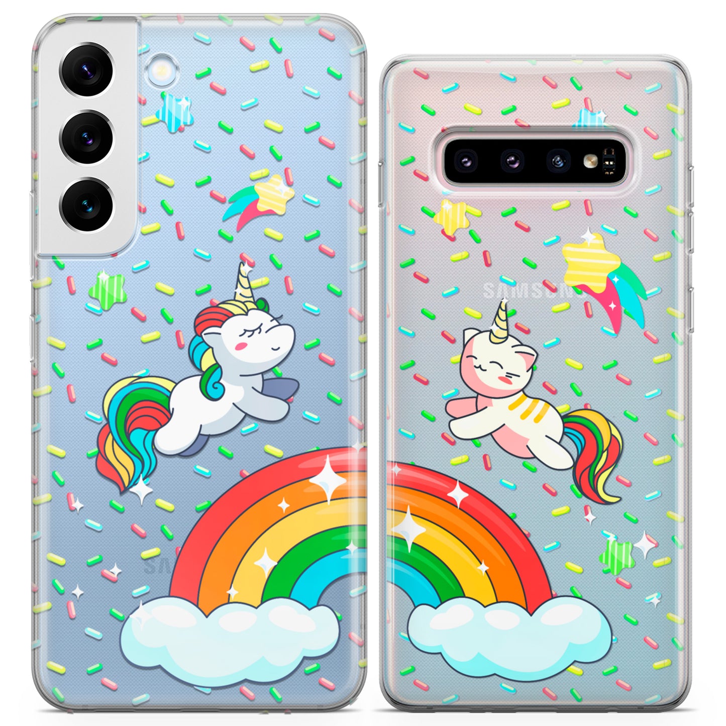 Cavka iPhone Couple Cases Rainbow Unicorns