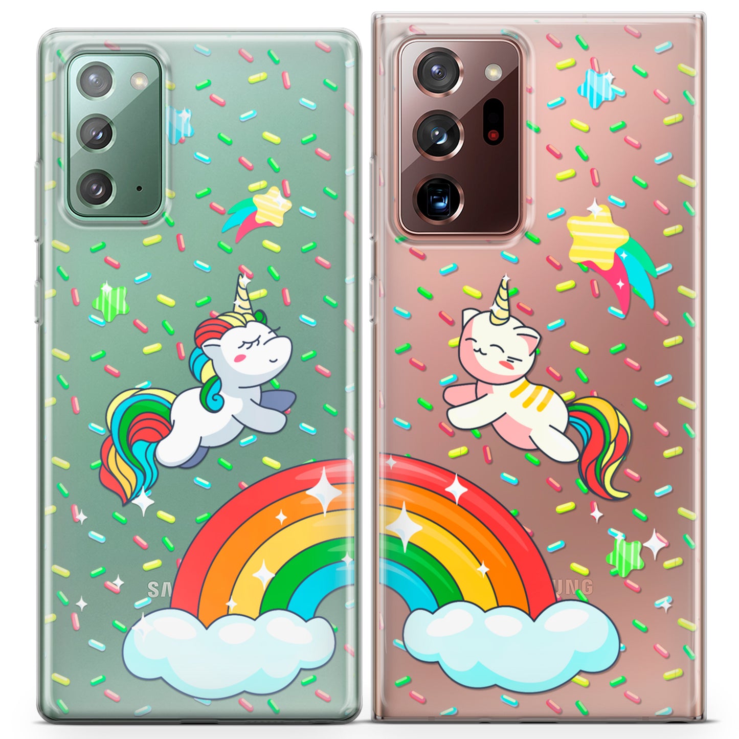 Cavka iPhone Couple Cases Rainbow Unicorns