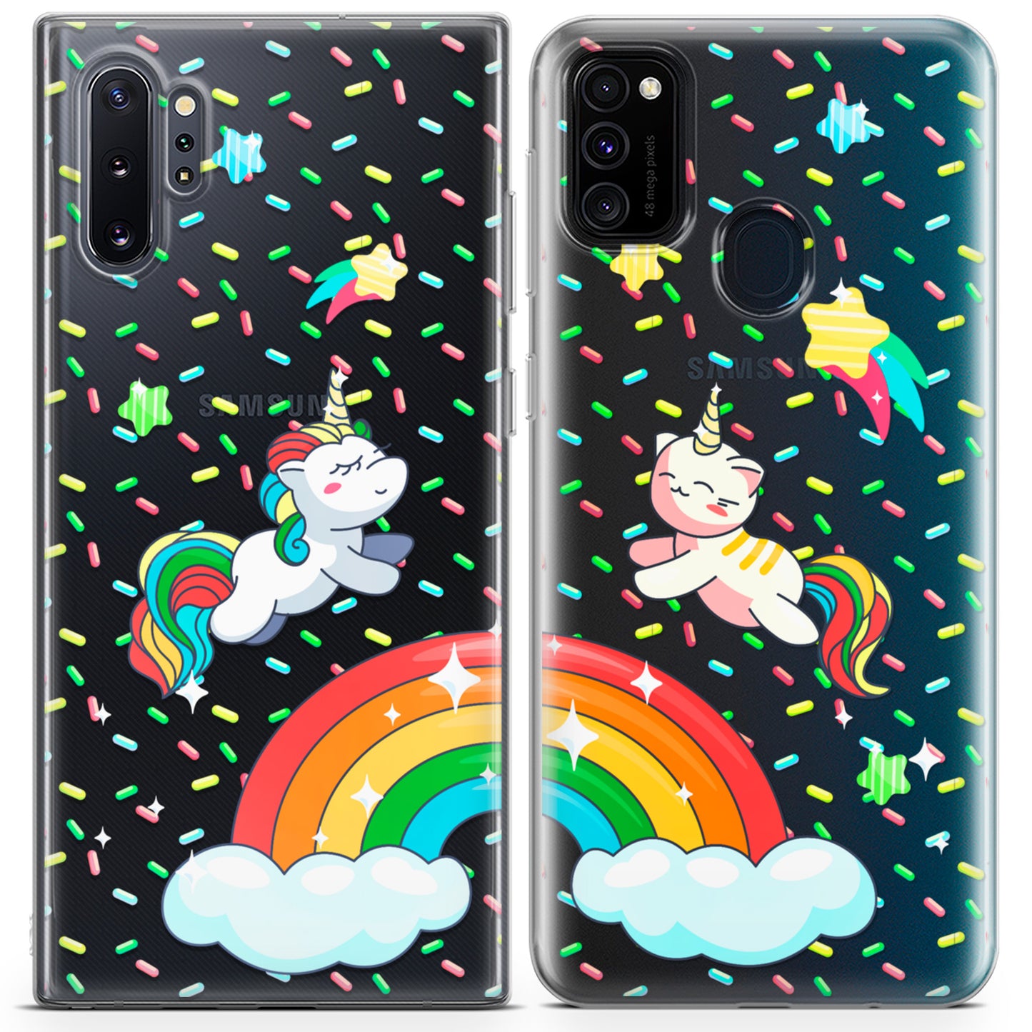 Cavka iPhone Couple Cases Rainbow Unicorns