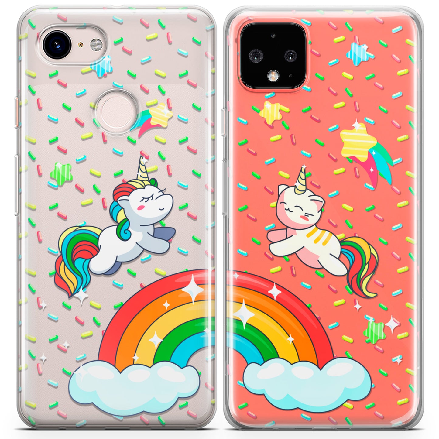 Cavka iPhone Couple Cases Rainbow Unicorns