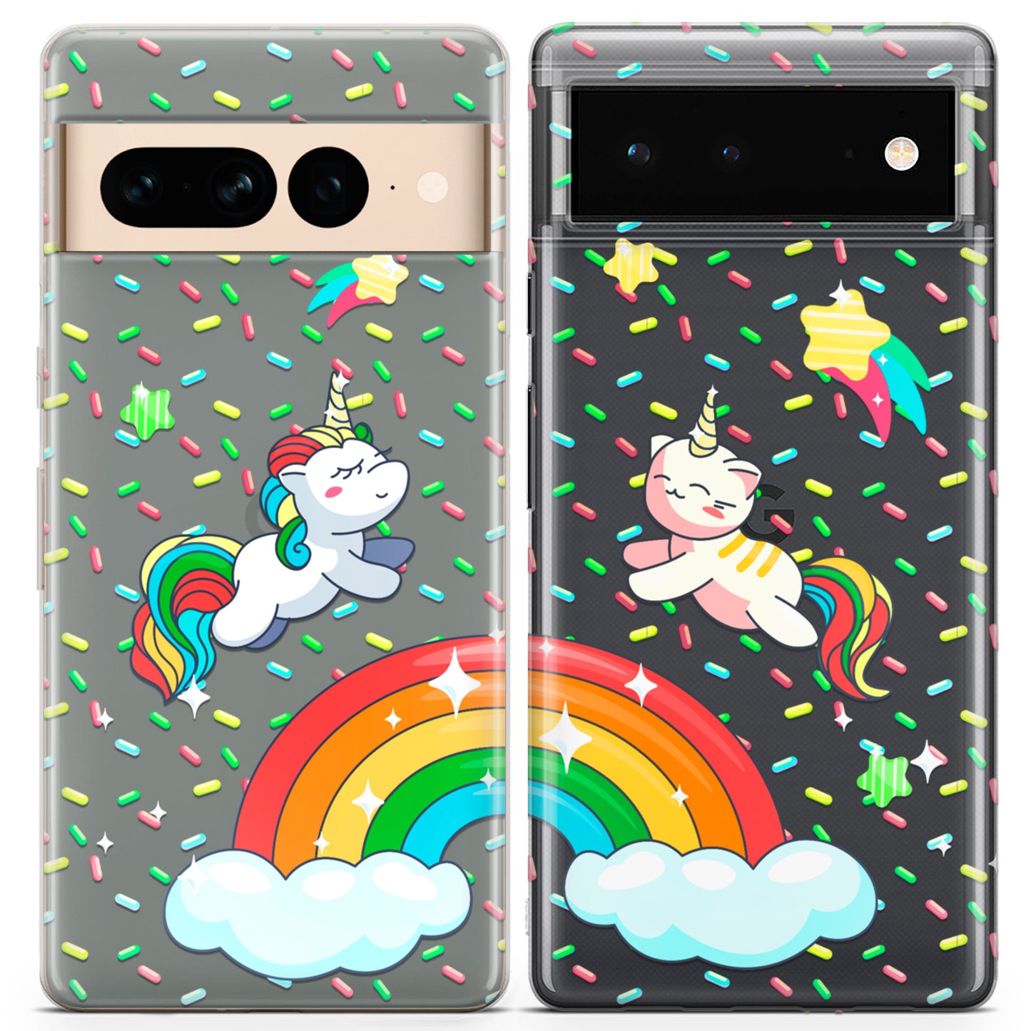 Cavka iPhone Couple Cases Rainbow Unicorns