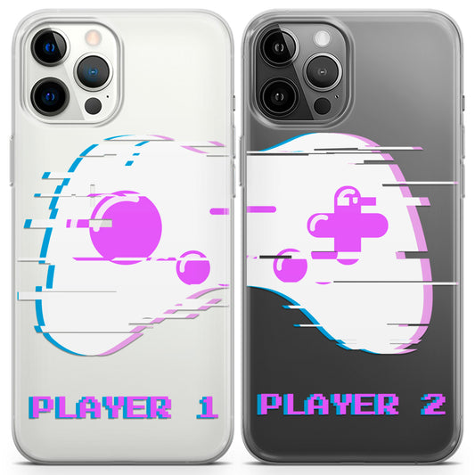 Cavka iPhone Couple Cases Glitch Gamepad