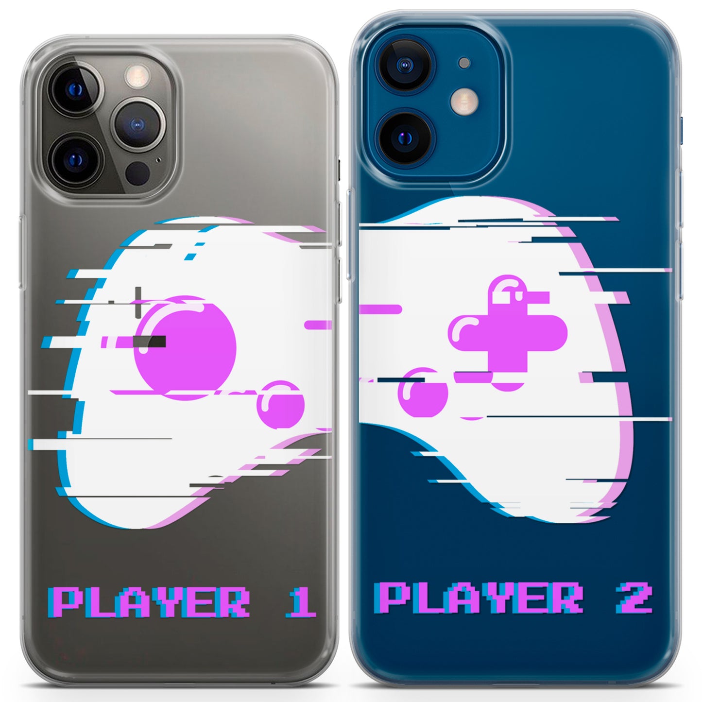 Cavka iPhone Couple Cases Glitch Gamepad