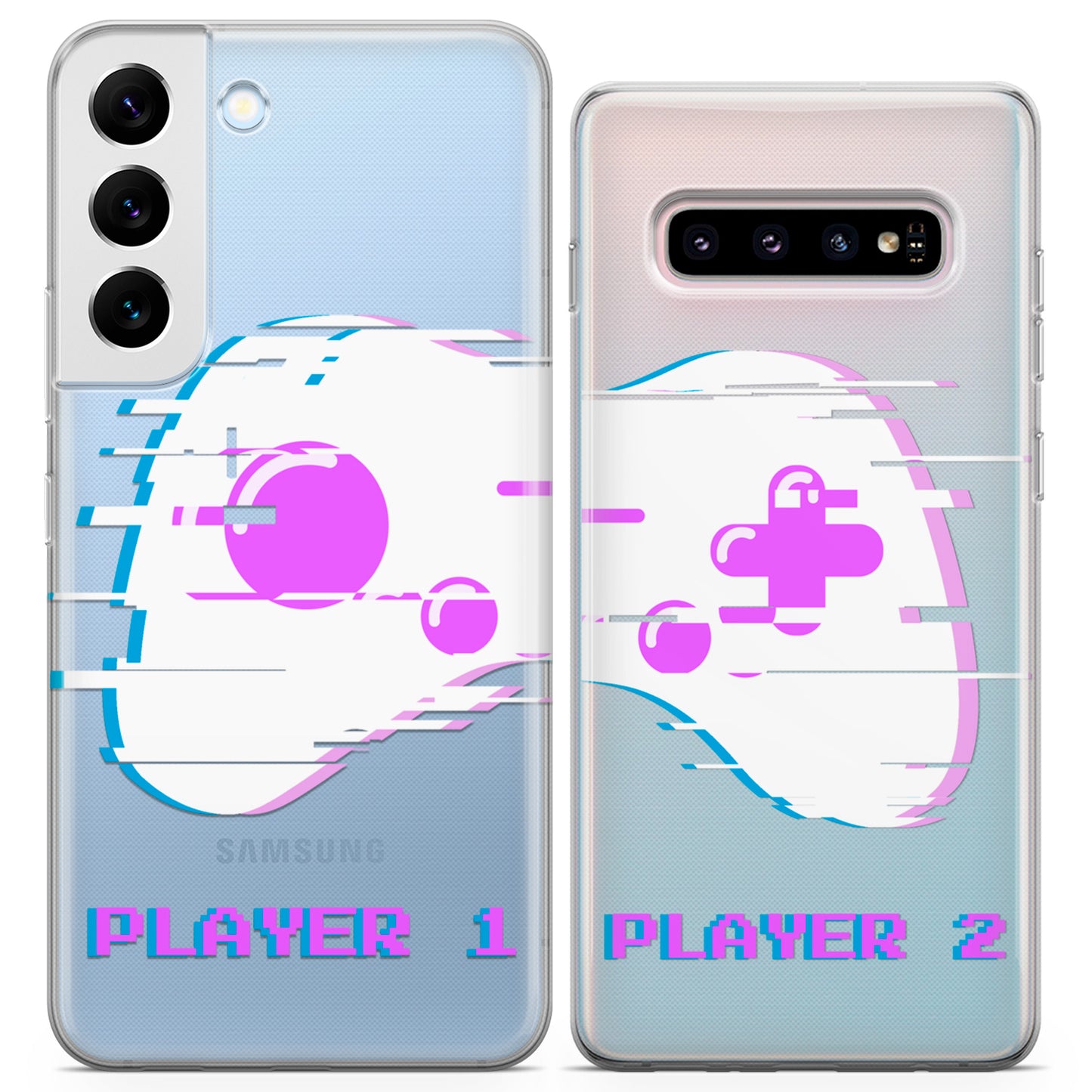 Cavka iPhone Couple Cases Glitch Gamepad