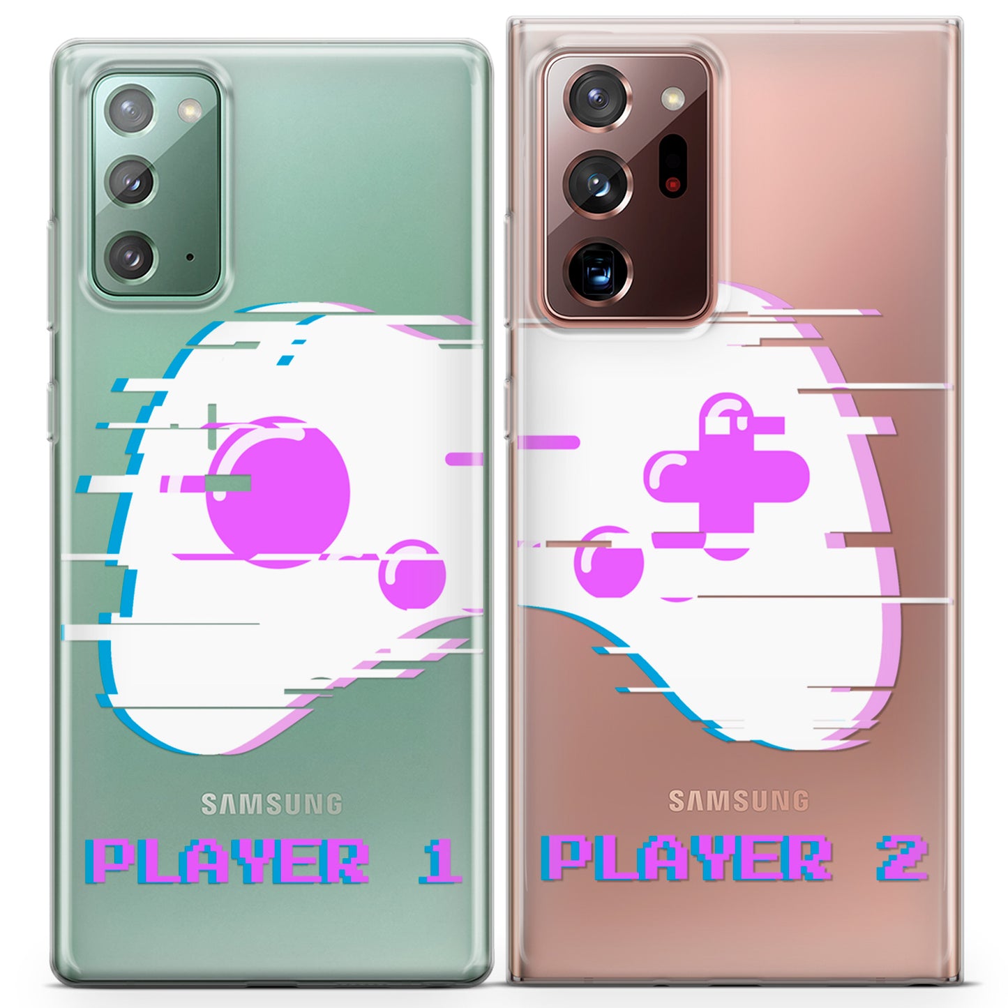 Cavka iPhone Couple Cases Glitch Gamepad