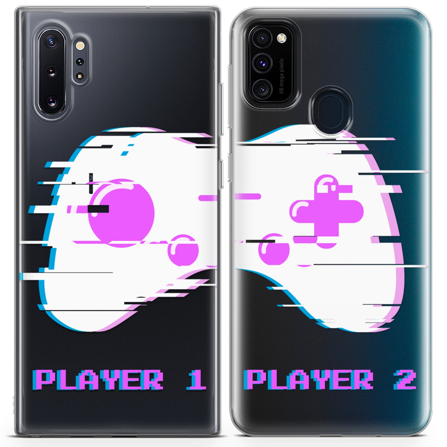 Cavka iPhone Couple Cases Glitch Gamepad