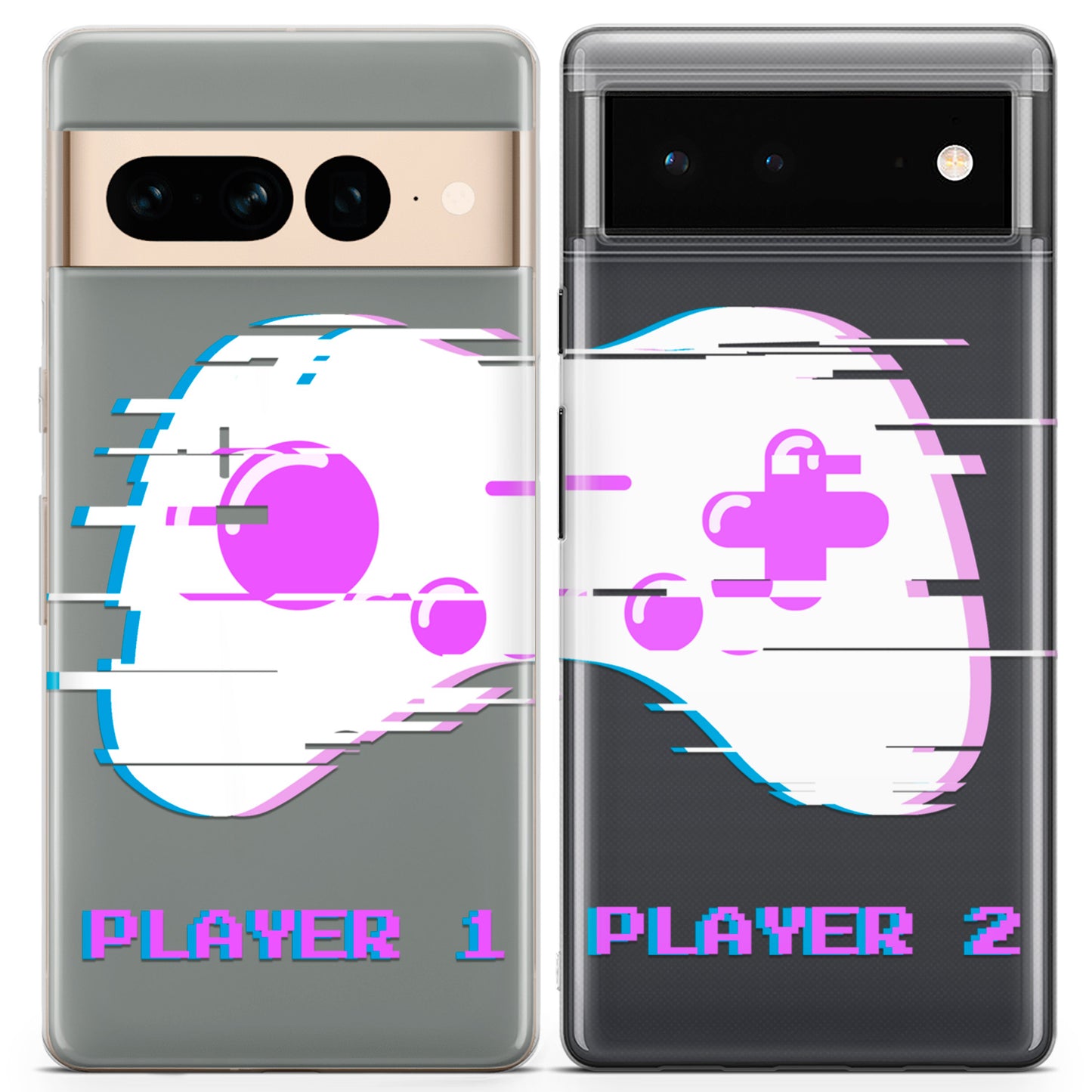 Cavka iPhone Couple Cases Glitch Gamepad