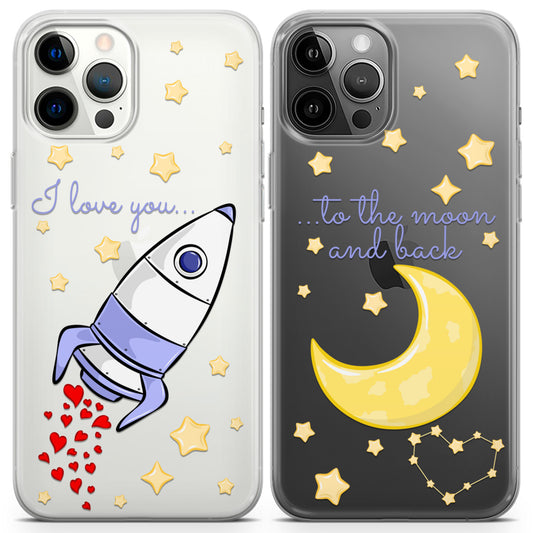 Cavka iPhone Couple Cases Love Rocket Love You to the Moon and Back