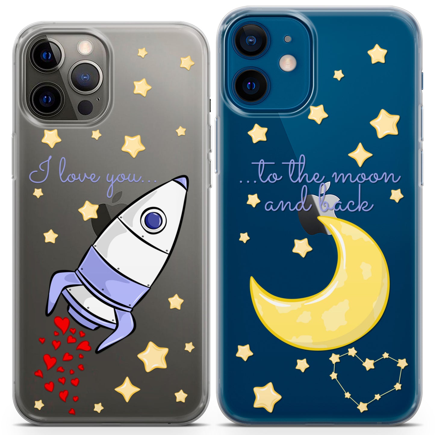 Cavka iPhone Couple Cases Love Rocket Love You to the Moon and Back