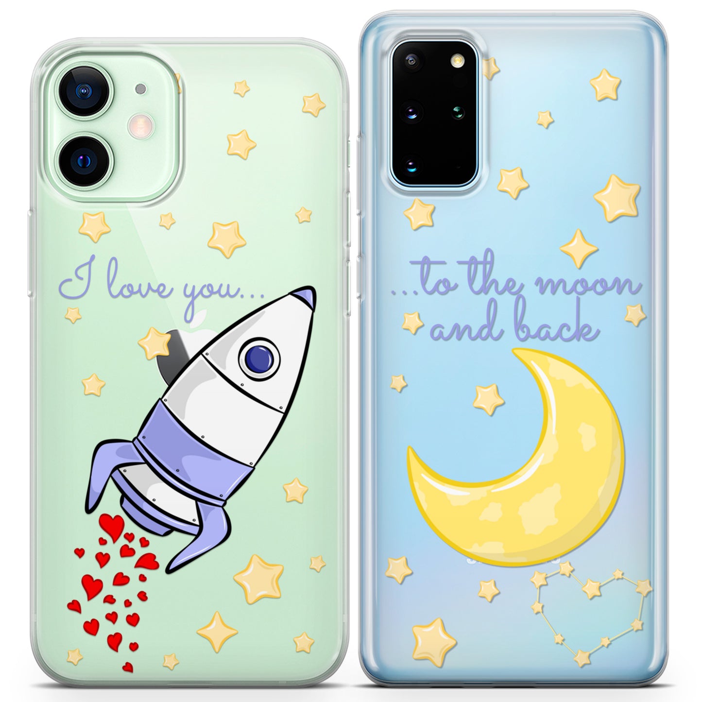 Cavka iPhone Couple Cases Love Rocket Love You to the Moon and Back