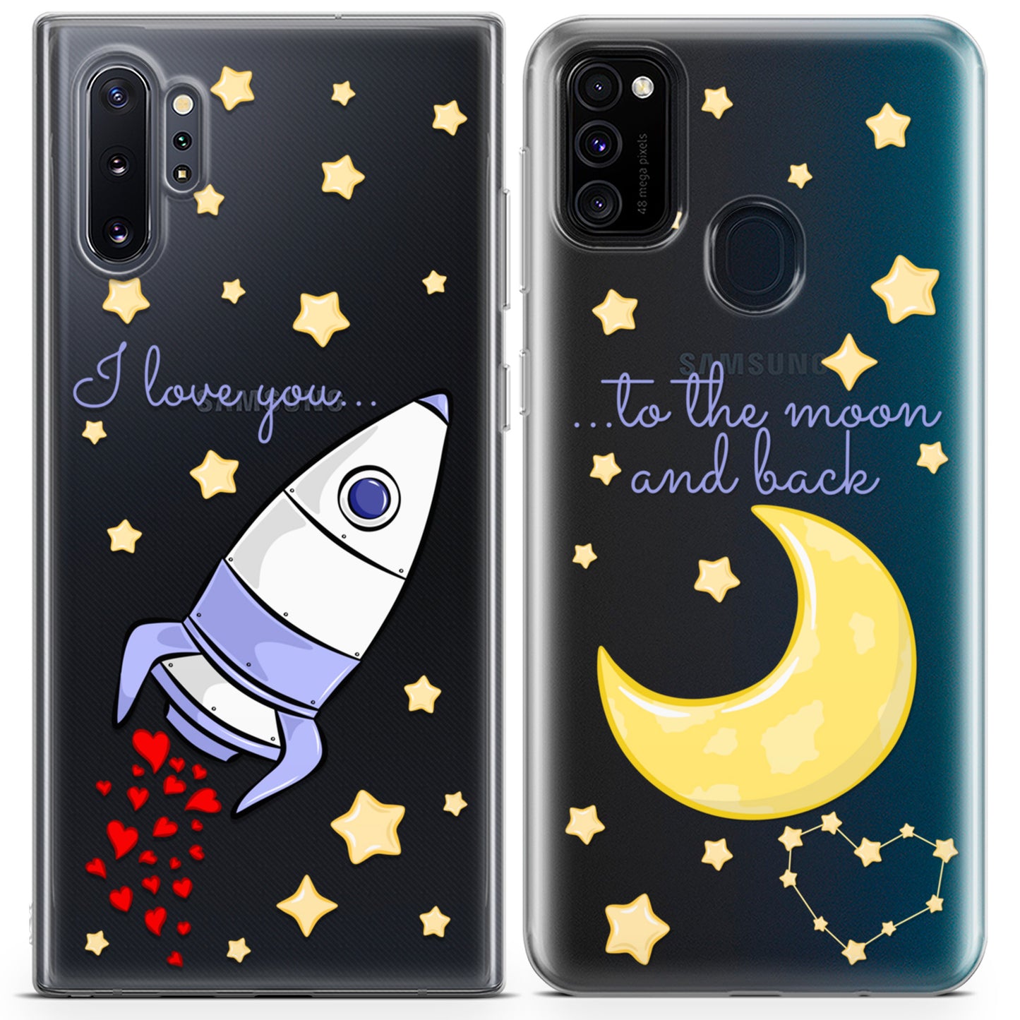 Cavka iPhone Couple Cases Love Rocket Love You to the Moon and Back