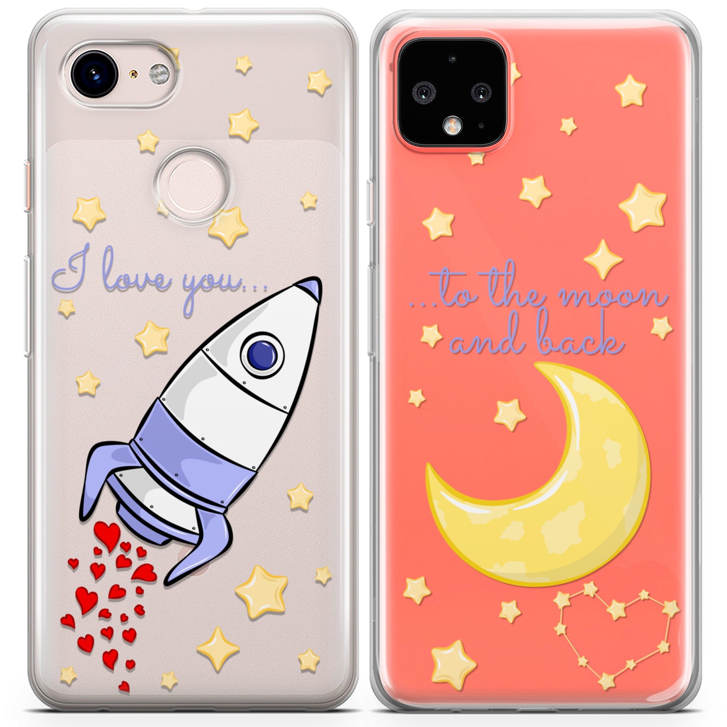 Cavka iPhone Couple Cases Love Rocket Love You to the Moon and Back