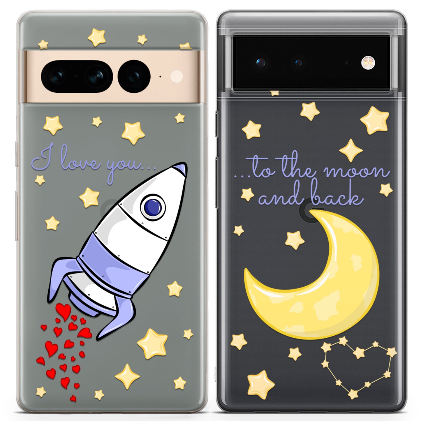 Cavka iPhone Couple Cases Love Rocket Love You to the Moon and Back