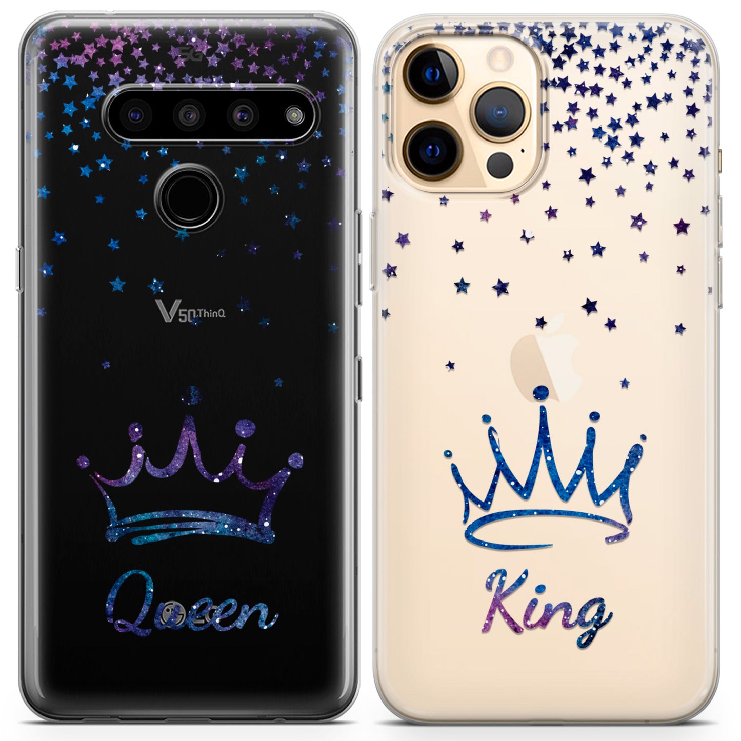 Cavka iPhone Couple Cases Queen and King Crowns