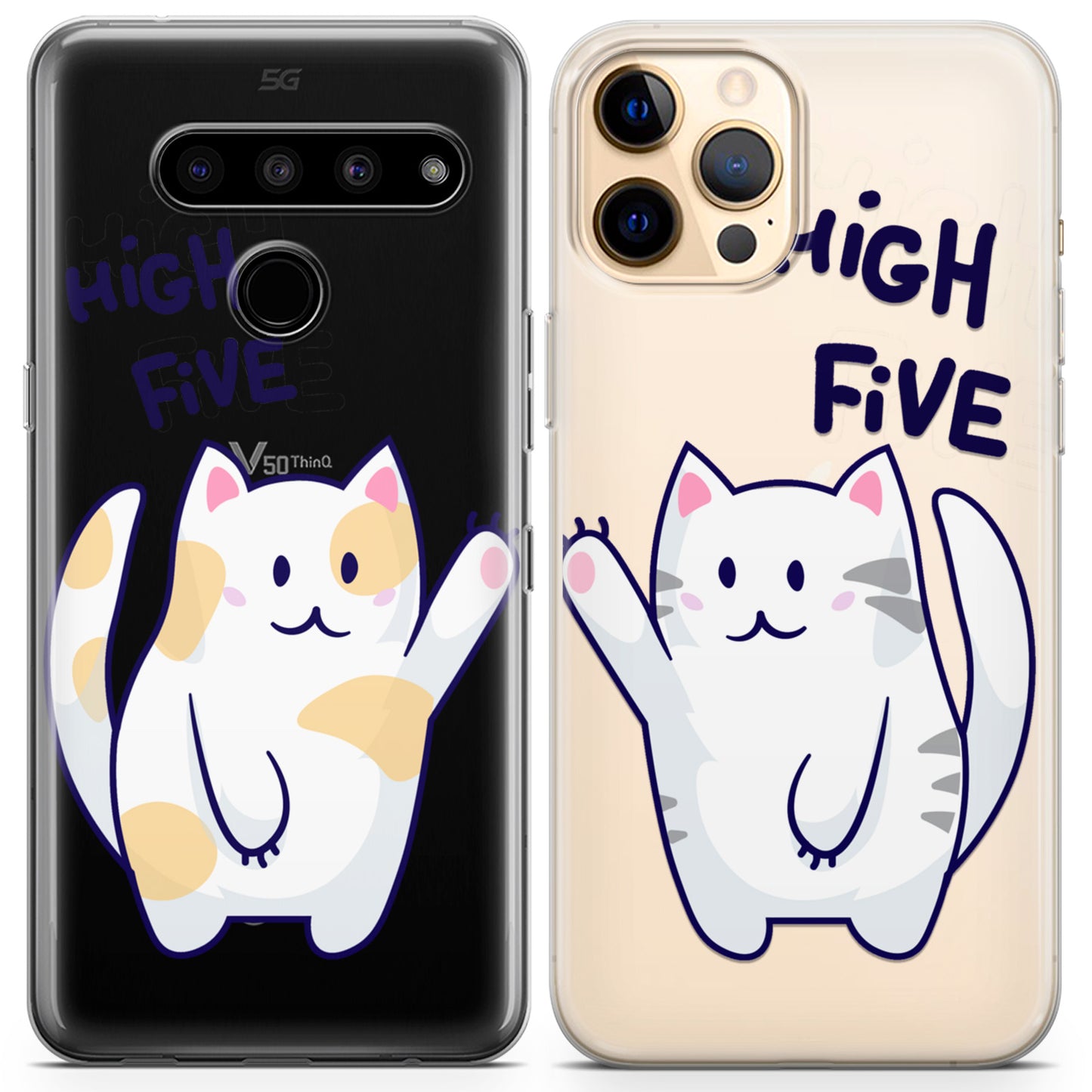 Cavka iPhone Couple Cases High Five Cats