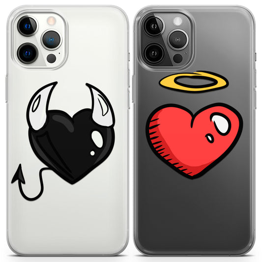 Cavka iPhone Couple Cases Angel and Devil Hearts