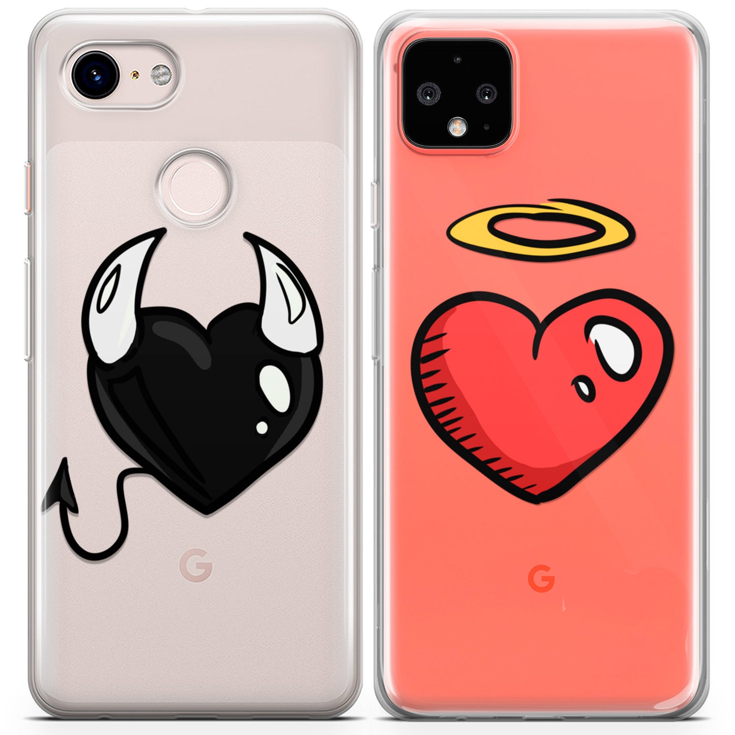 Cavka iPhone Couple Cases Angel and Devil Hearts