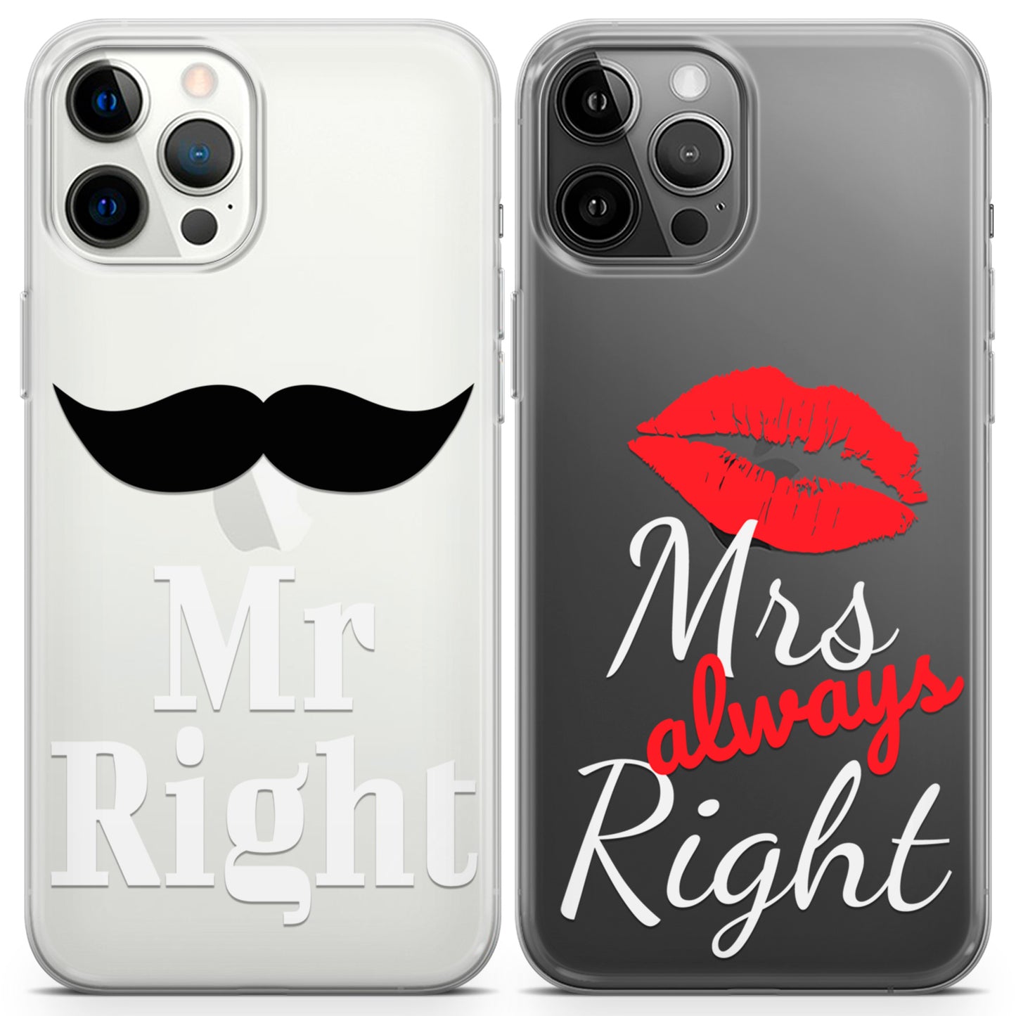 Cavka iPhone Couple Cases Mr Right and Mrs Always Right