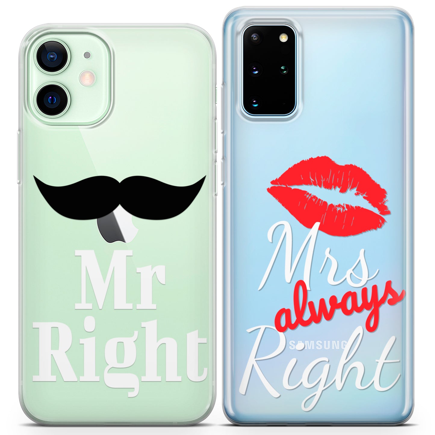 Cavka iPhone Couple Cases Mr Right and Mrs Always Right