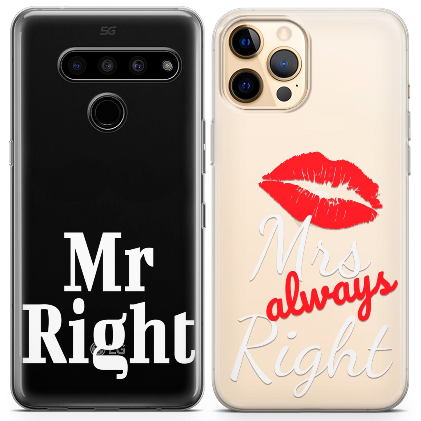 Cavka iPhone Couple Cases Mr Right and Mrs Always Right