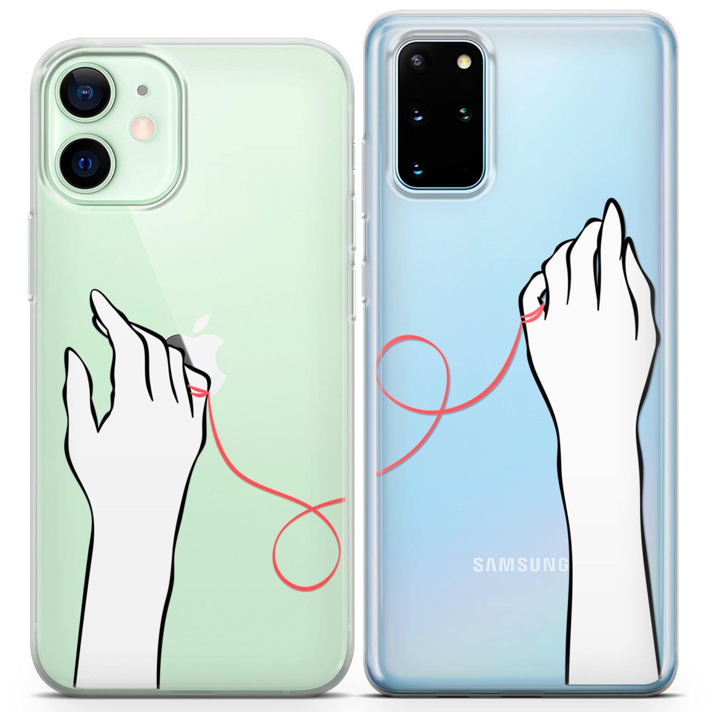 Cavka iPhone Couple Cases Red String Hands