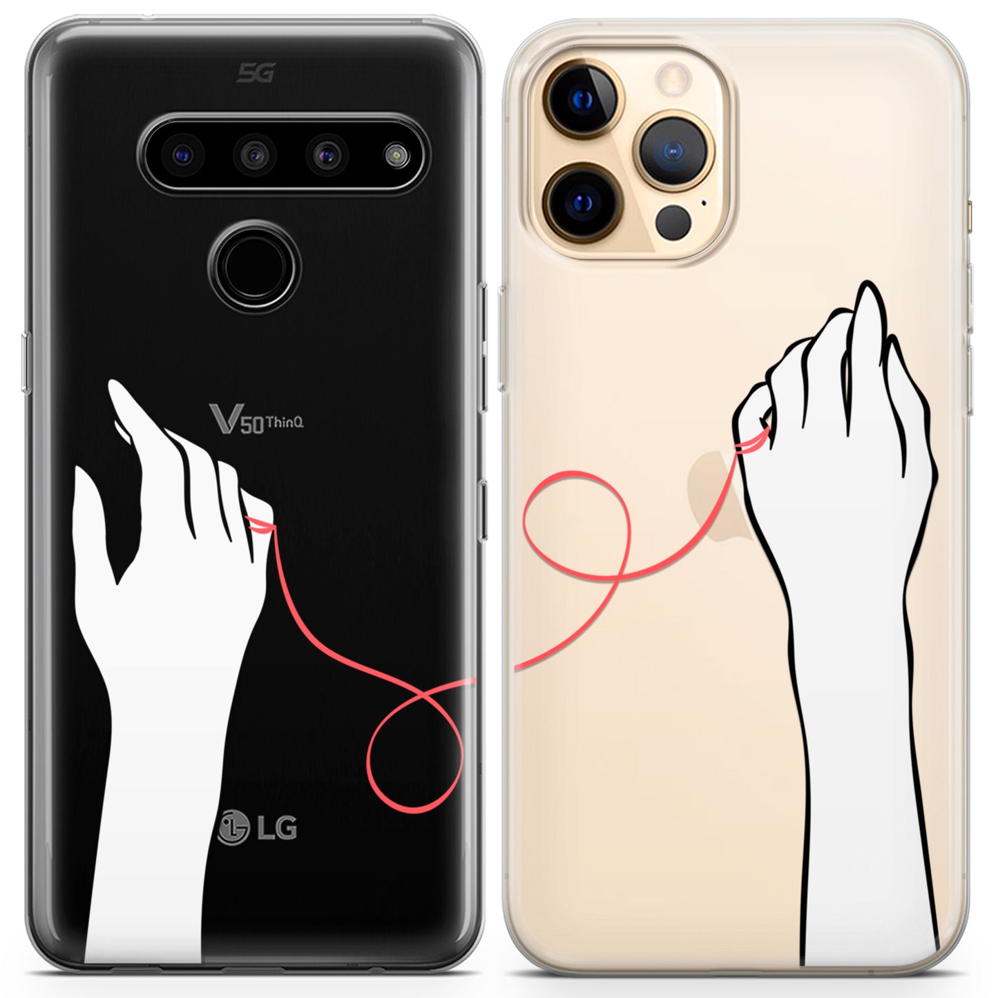 Cavka iPhone Couple Cases Red String Hands