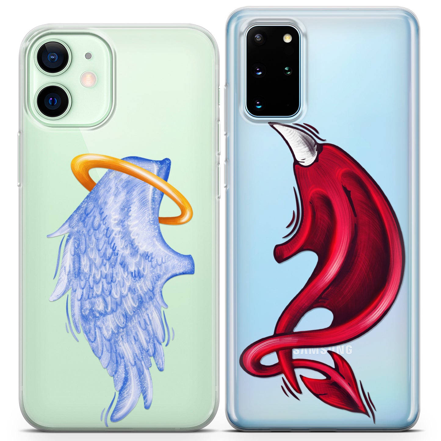 Cavka iPhone Couple Cases Angel and Devil Wing