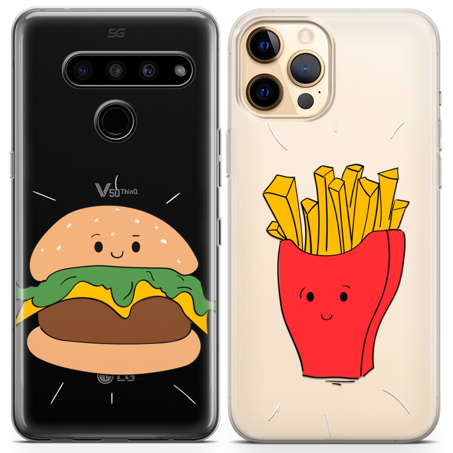 Cavka iPhone Couple Cases Burger and Fries