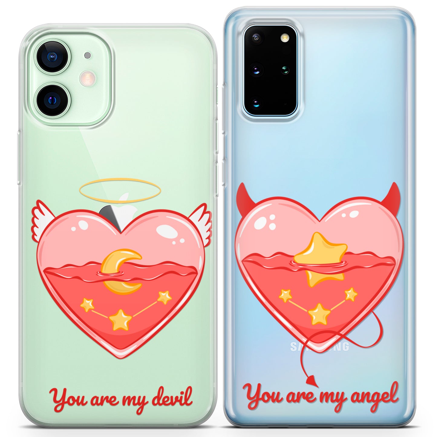 Cavka iPhone Couple Cases Celestial Angel and Devil