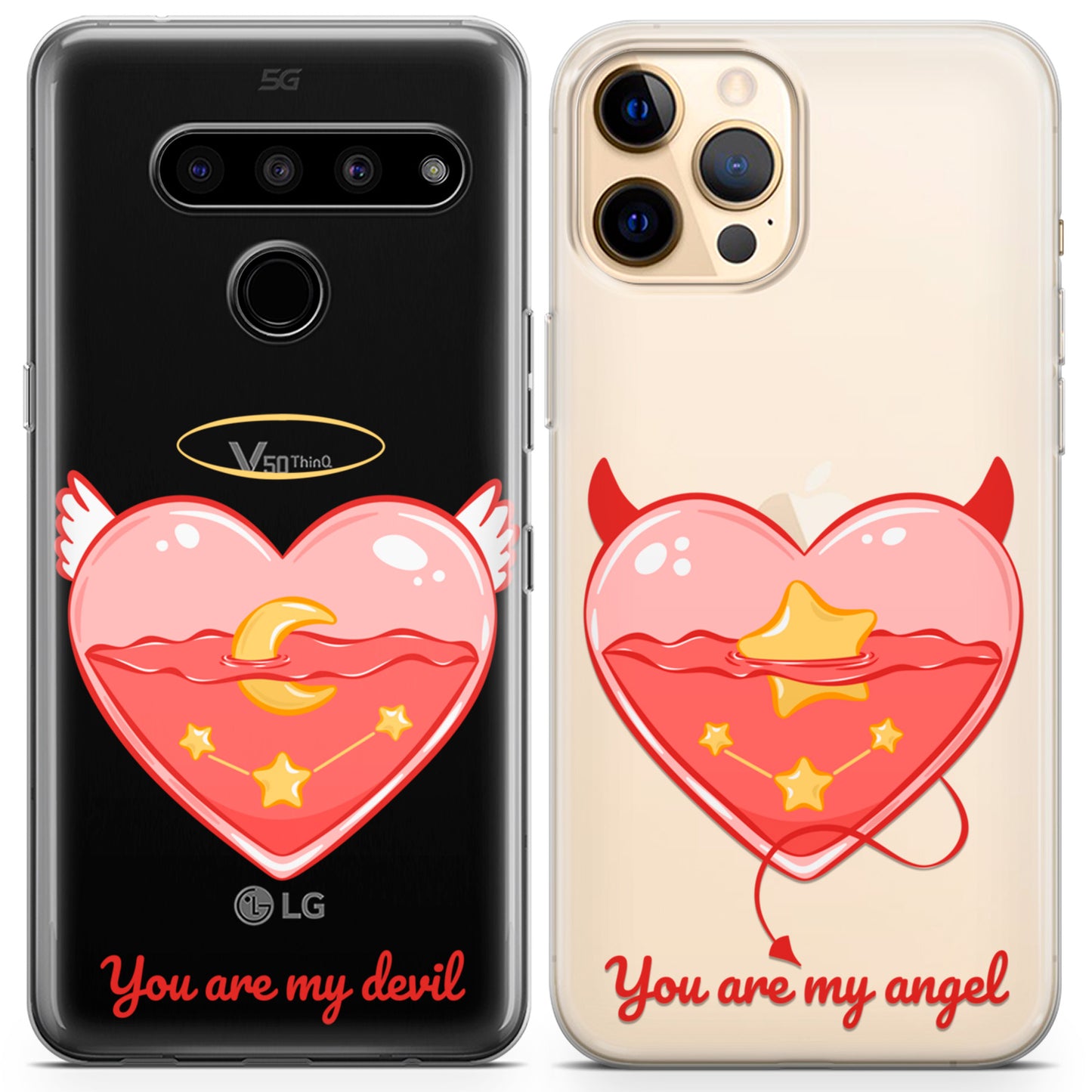 Cavka iPhone Couple Cases Celestial Angel and Devil