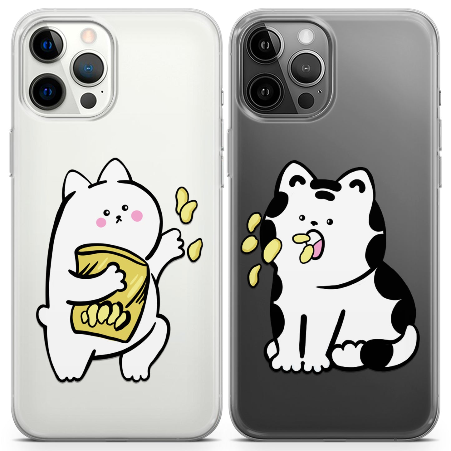 Cavka iPhone Couple Cases Eating Cats