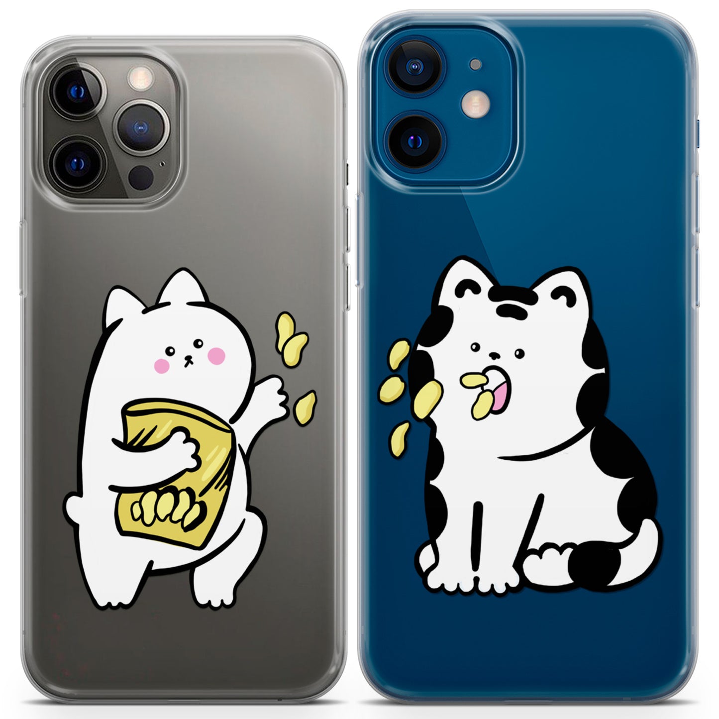 Cavka iPhone Couple Cases Eating Cats