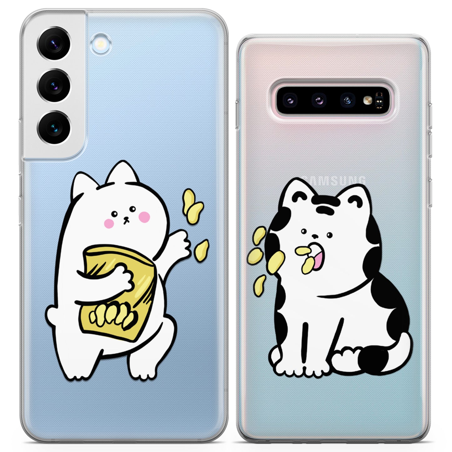 Cavka iPhone Couple Cases Eating Cats